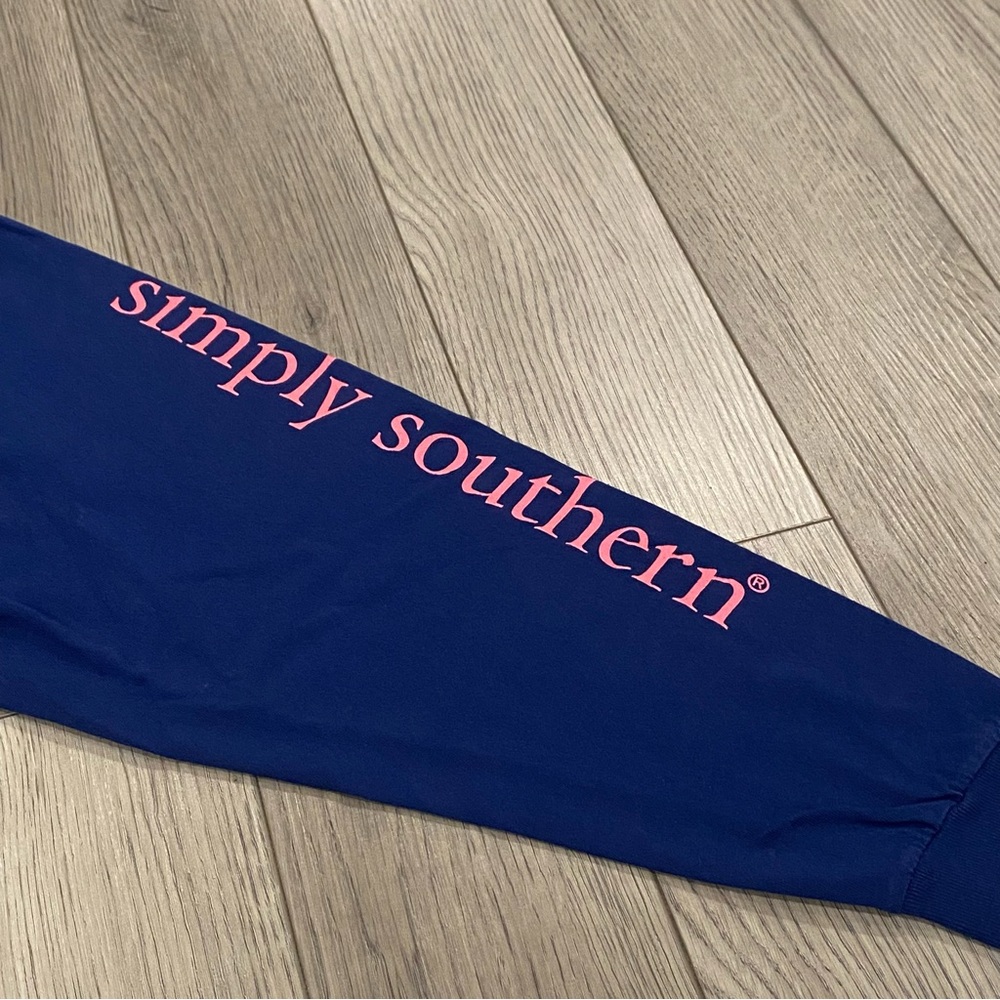 Simply Southern Graphic T Shirt Women’s XXL Long Sleeve Navy Blue Lemon Kindness - Picture 7 of 13